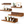 Upsimples Home Floating Shelves Wall Mounted Set of 5, Wall Mounted Wood Shelf for Bedroom, Living Room, Bathroom, Kitchen, Office, Sturdy Rustic Shelves 5 Different Sizes Brown