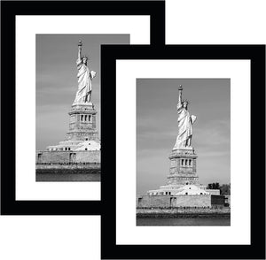 ENJOYBASICS 6x8 Picture Frame Black Poster Frame,Display Pictures 4x6 with Mat or 6x8 Without Mat,Wall Gallery Photo Frames,2 Pack