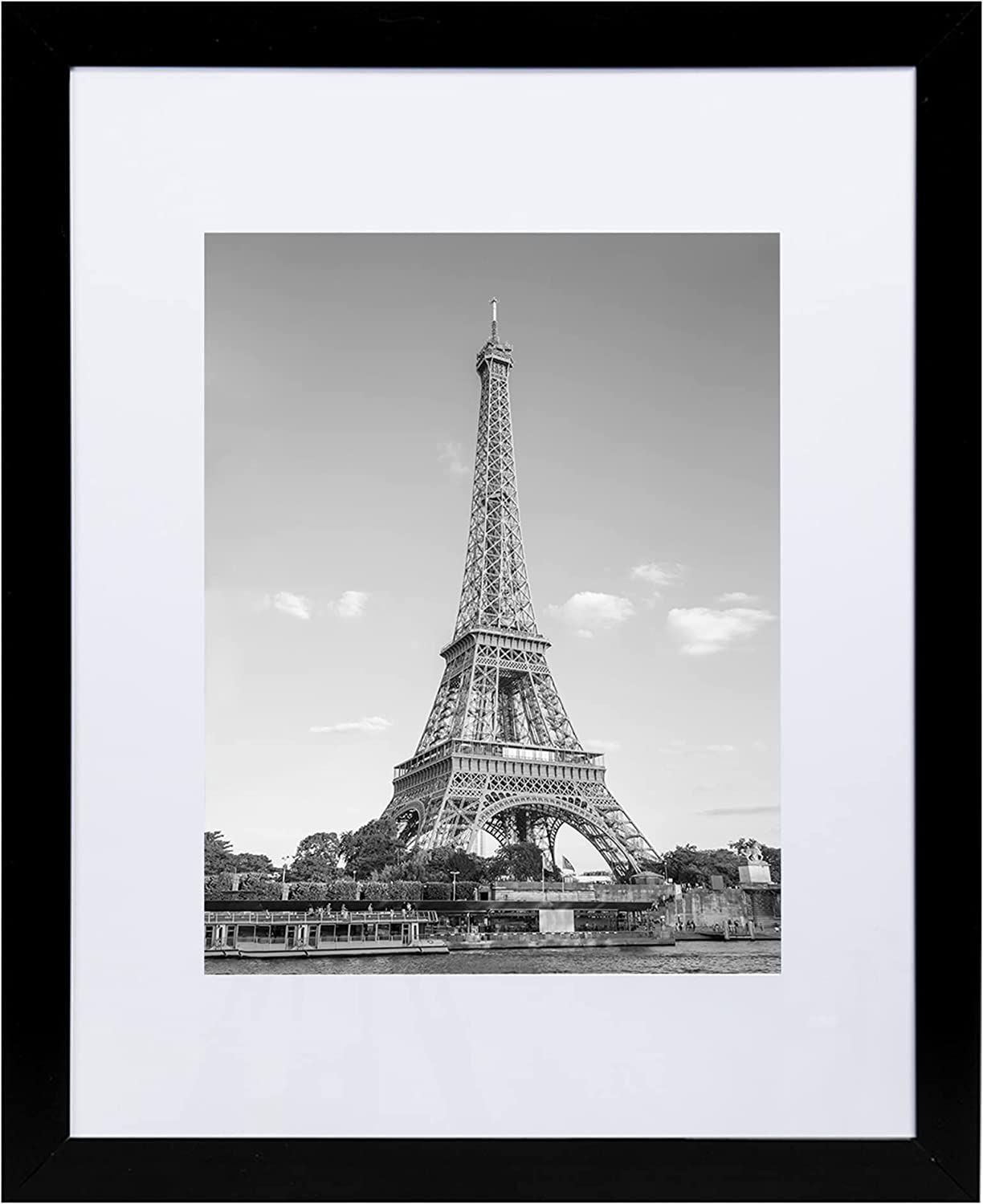 Black & White Wall Mount Photo Picture Frame 11x14 with Matting Hold 8x10  Photo