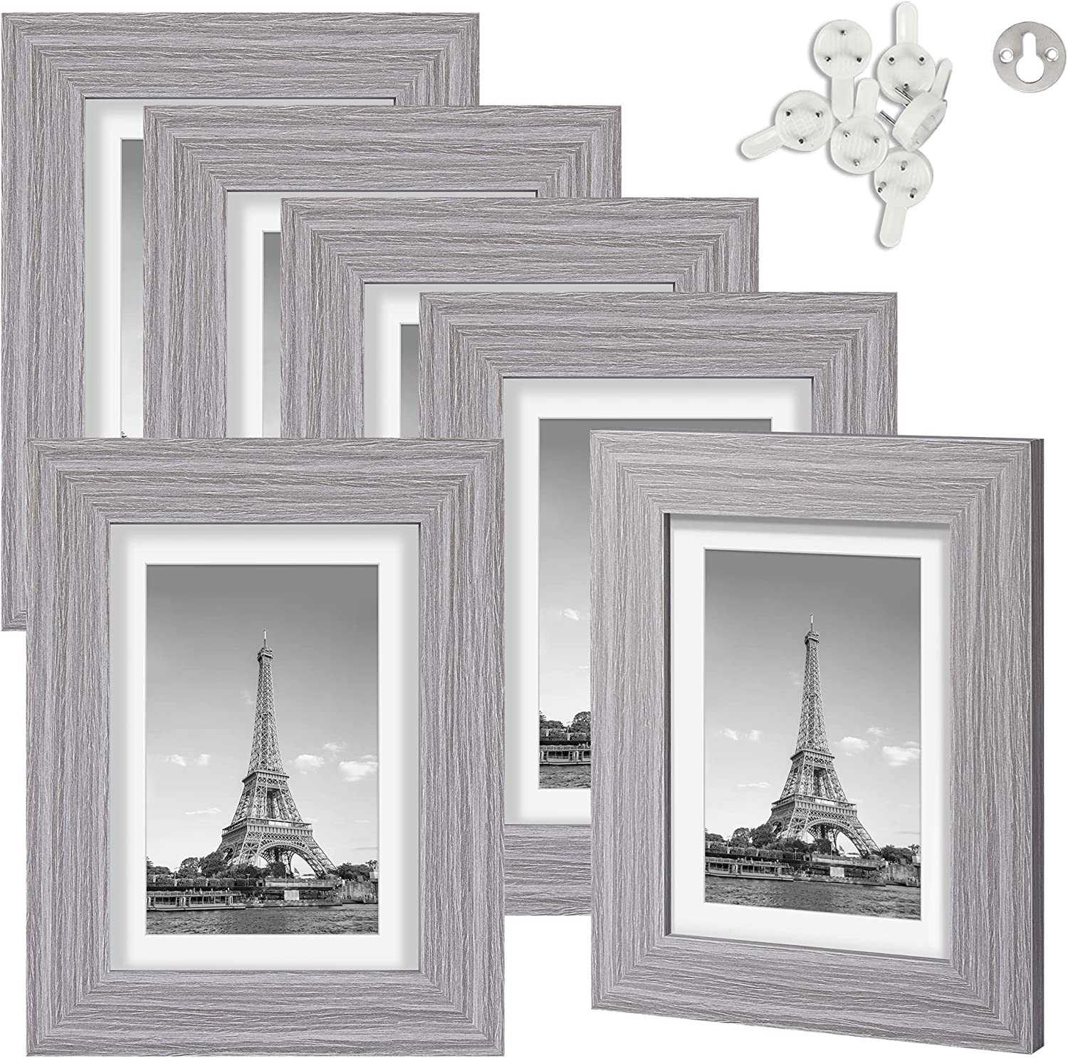 upsimples 5x7 Picture Frame Set of 10, Display Pictures 4x6 with Mat o –  Upsimples Direct