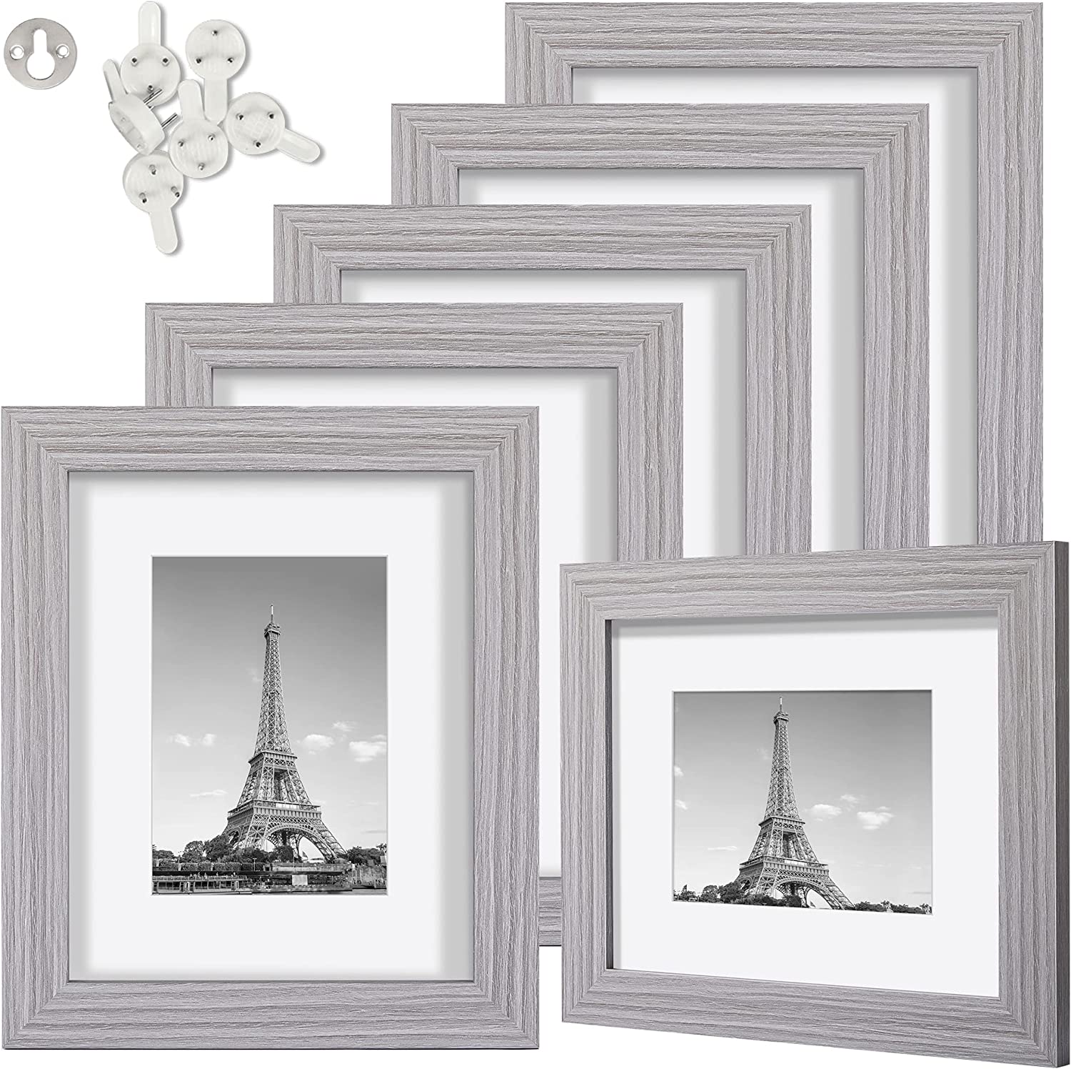 upsimples 12x12 Picture Frame Set of 3, Display Pictures 8x8 with Mat or  12x12 Without Mat, Multi Photo Frames Collage for Wall, Dark Gray