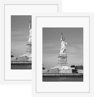 ENJOYBASICS A3 Picture Frame White Poster Frame,Display Pictures 8.3x11.7 with Mat or 11.7x16.5 Without Mat,Wall Gallery Photo Frames,2 Pack
