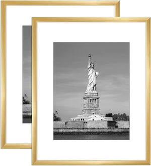 ENJOYBASICS 16x20 Picture Frame Gold Poster Frame, Display Pictures 11x14 with Mat or 16x20 Without Mat, Wall Gallery Photo Frames, 2 Pack