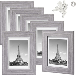 10 Pack Silver 4x6 Picture Frame with Mat or 5x7 without Mat for Wall and  Tabletop 