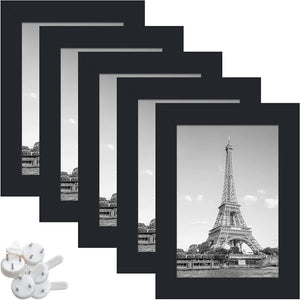 upsimples 3.5x5 Picture Frame Collage Photo Frame with High Definition Glass, 5 Pack Multi Frames for Wall and Tabletop, White