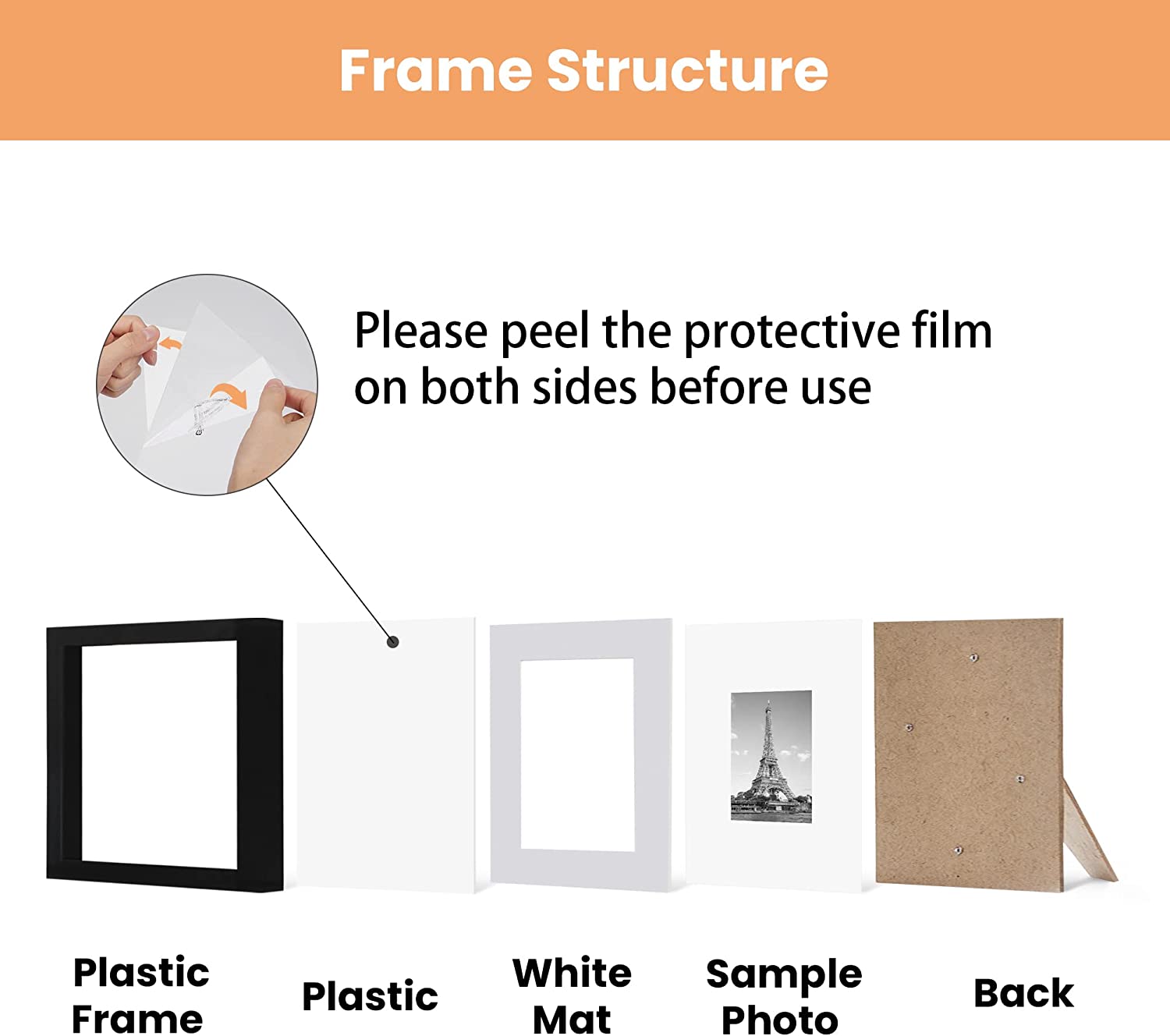 upsimples 8x8 Picture Frame Set of 3, Display Pictures 5x5 with Mat or –  Upsimples Direct