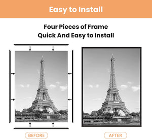 upsimples 18x24 Frame Black 3 Pack, Poster Frames 18 x 24 for Horizontal or Vertical Wall Mounting, Scratch-Proof Wall Gallery Photo Frames