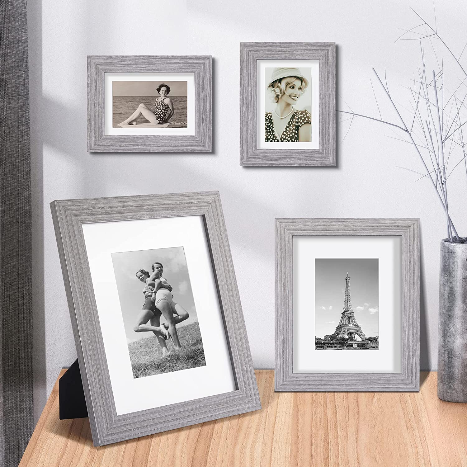 upsimples 8x10 Picture Frame Distressed Grey with Real Glass, Display –  Upsimples Direct