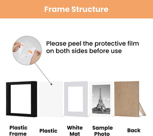 upsimples 12x12 Picture Frame, Display Pictures 8x8 with Mat or 12x12 Without Mat, Wall Hanging Photo Frame, Black, 1 Pack