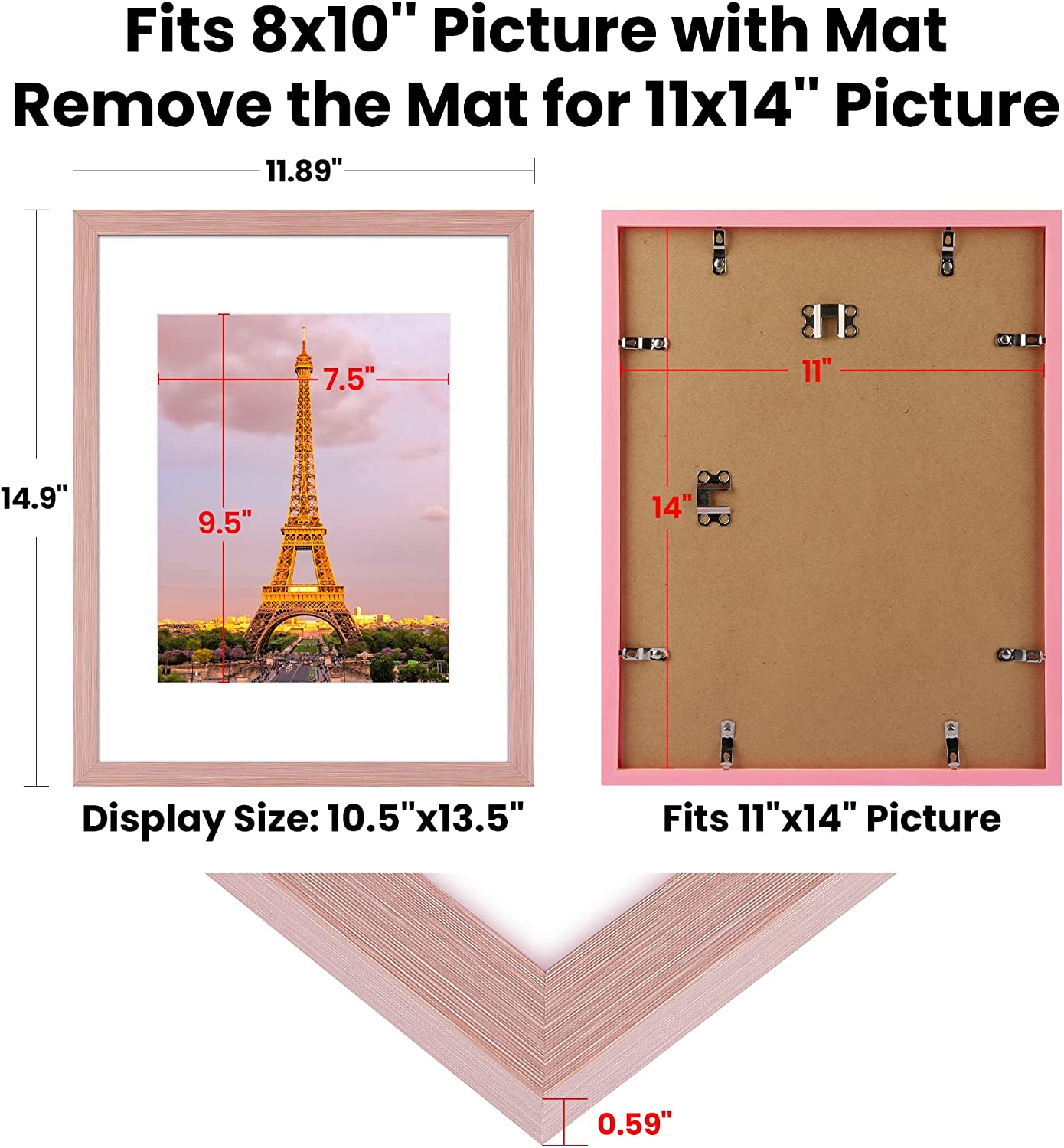 upsimples 11x14 Picture Frame Set of 3, Made of High Definition