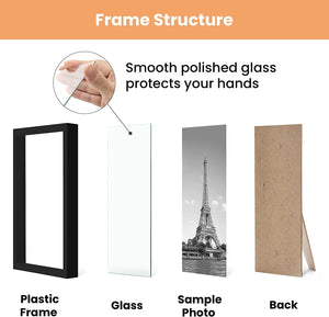 upsimples 5x7 Picture Frame Black Picture Frame with High Definition Glass, 5 Pack Multi Photo Frames Collage for Wall and Tabletop, Black