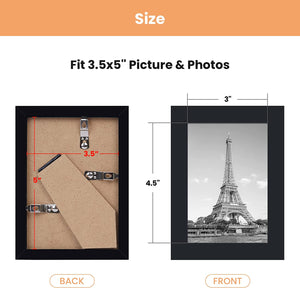 upsimples 3.5x5 Picture Frame Collage Photo Frame with High Definition Glass, 5 Pack Multi Frames for Wall and Tabletop, White