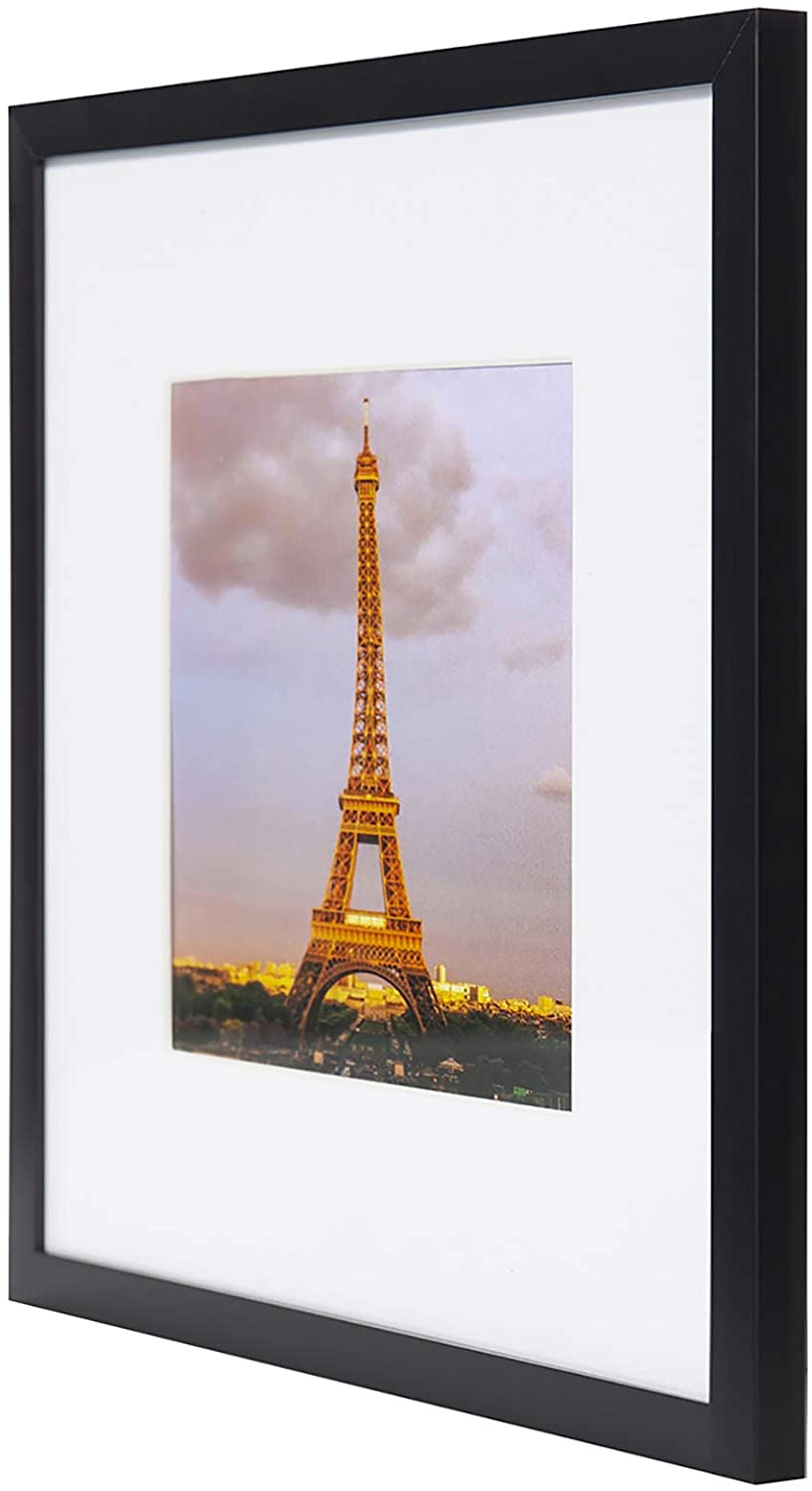 upsimples 12x12 Picture Frame, Display Pictures 8x8 with Mat or 12x12  Without Mat, Wall Hanging Photo Frame, Black, 1 Pack