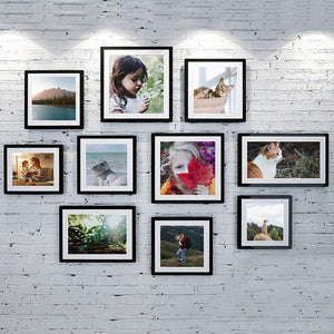 upsimples 4x6 Picture Frame, Display Pictures 3.5x5 with Mat or 4x6 Without Mat, Wall Hanging Photo Frame, Black, 1 Pack