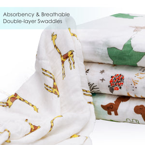 4-Pack Muslin Swaddle Blankets (Mix)