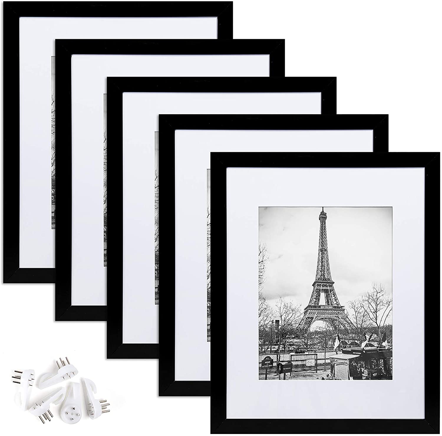 upsimples 11x14 Picture Frame Set of 5,Display Pictures 8x10 with Mat –  Upsimples Direct