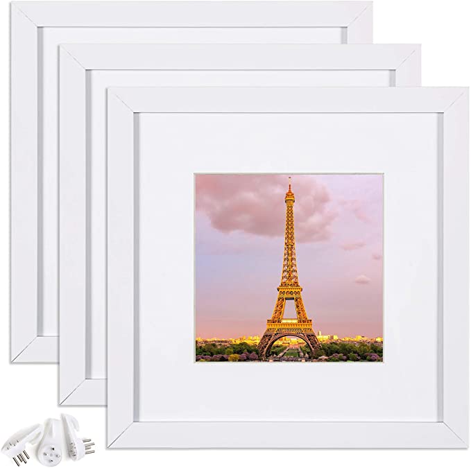 upsimples 8x8 Picture Frame Set of 3, Display Pictures 5x5 with Mat or –  Upsimples Direct