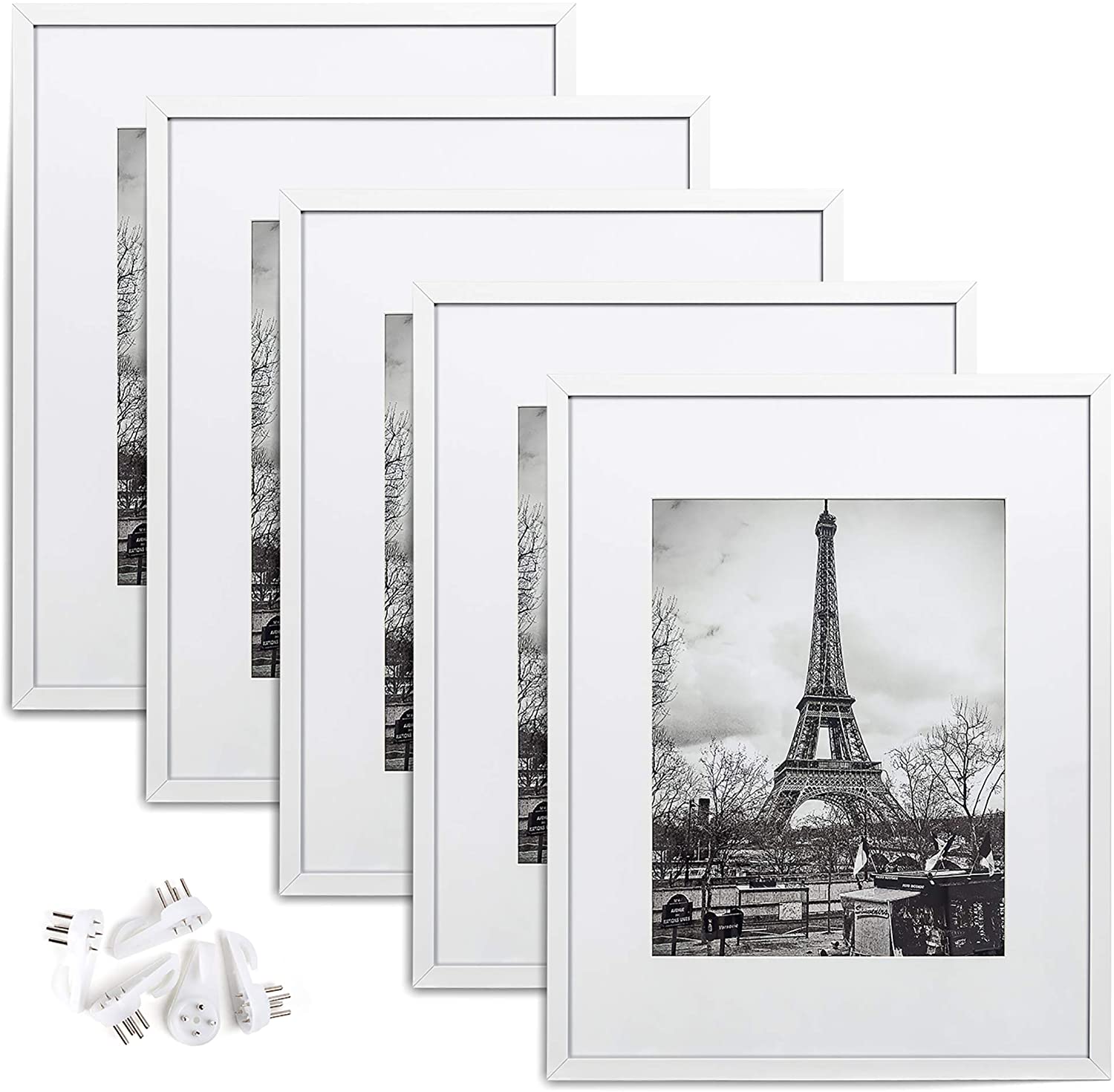 SYNTRIFIC 16x20 Rustic Picture Frames Set of 6,Distressed White Farmhouse  Photo Frames Display Pictures 11x14 with Mat or 16x20 Without Mat,Wall