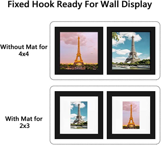 4x4 Square Picture Frame - Collage Wall - Holds One 4 x 4 Photo
