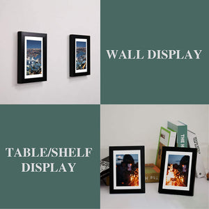 upsimples 5x7 Picture Frame Set of 10,Display Pictures 4x6 with Mat or 5x7 Without Mat,Multi Photo Frames Collage for Wall or Tabletop Display,Black