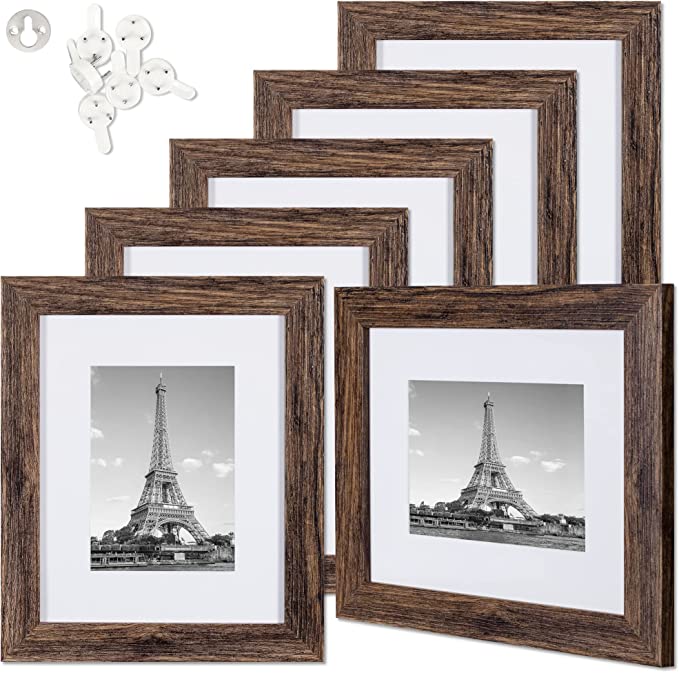 upsimples 4x6 Picture Frame Distressed White with Real Glass