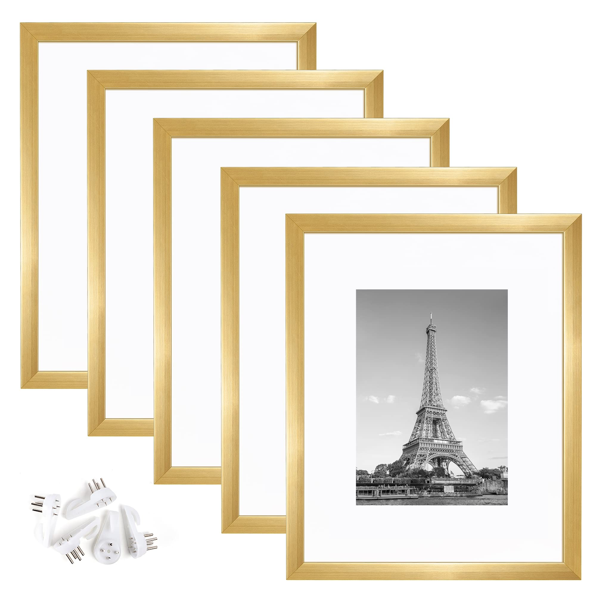 8X10 Picture Frame Set of 5,Display Pictures 5X7 with Mat or without Mat,Wall  Ga
