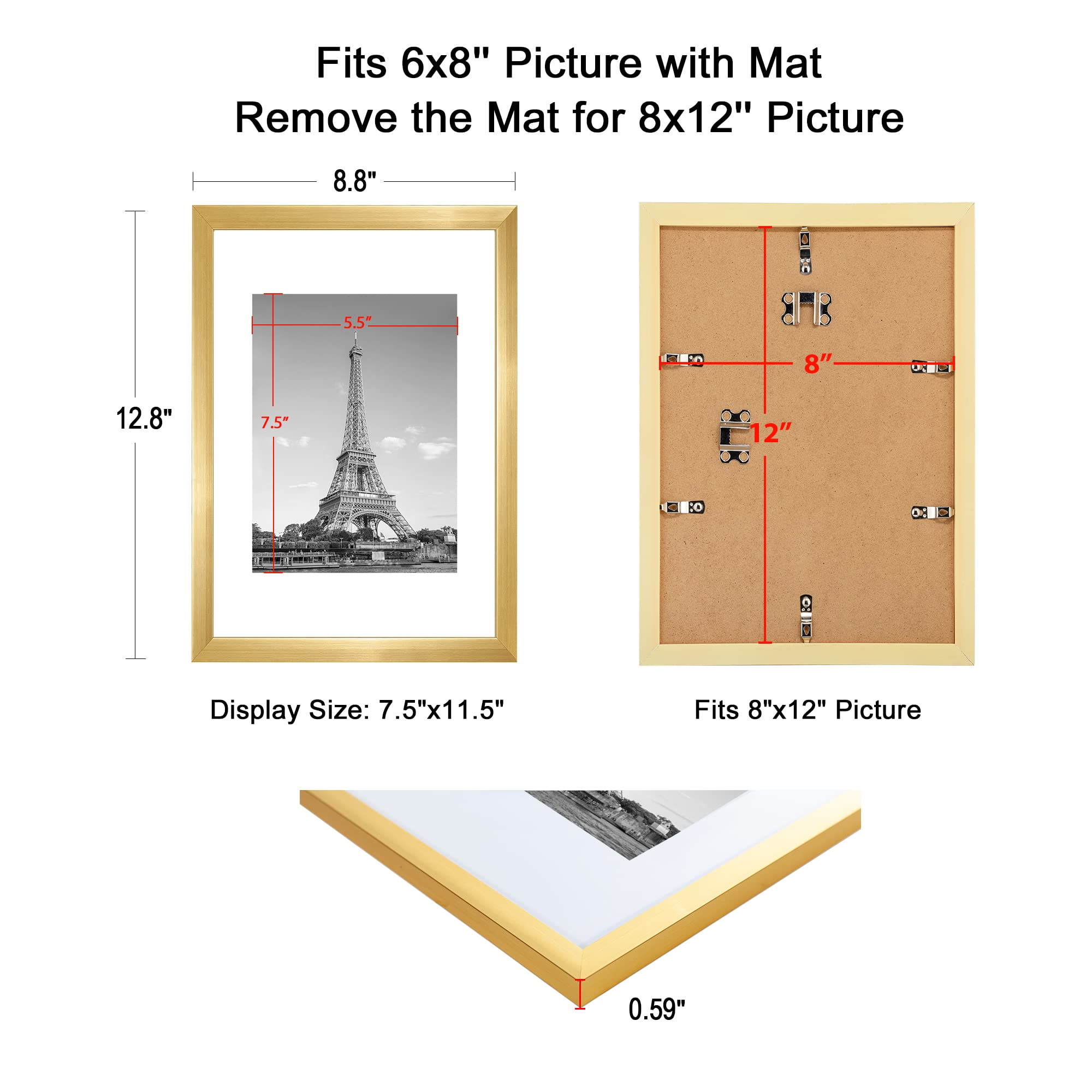 upsimples 4x6 Picture Frame Set of 10, Display Pictures 3.5x5 with Mat –  Upsimples Direct