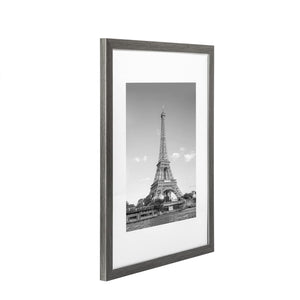 upsimples 11x14 Picture Frame Set of 5, Display Pictures 8x10 with Mat or 11x14 Without Mat,Wall Gallery Photo Frames, Metallic Gray